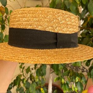 Straw boater hat made in Italy